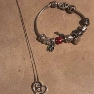 Pandora Necklace and bracelet with charms !